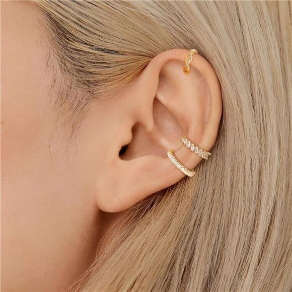 Ear Cuffs Non-Piercing Earrings for Women Cute Small Clip-On Cartilage - Picture 2 of 7